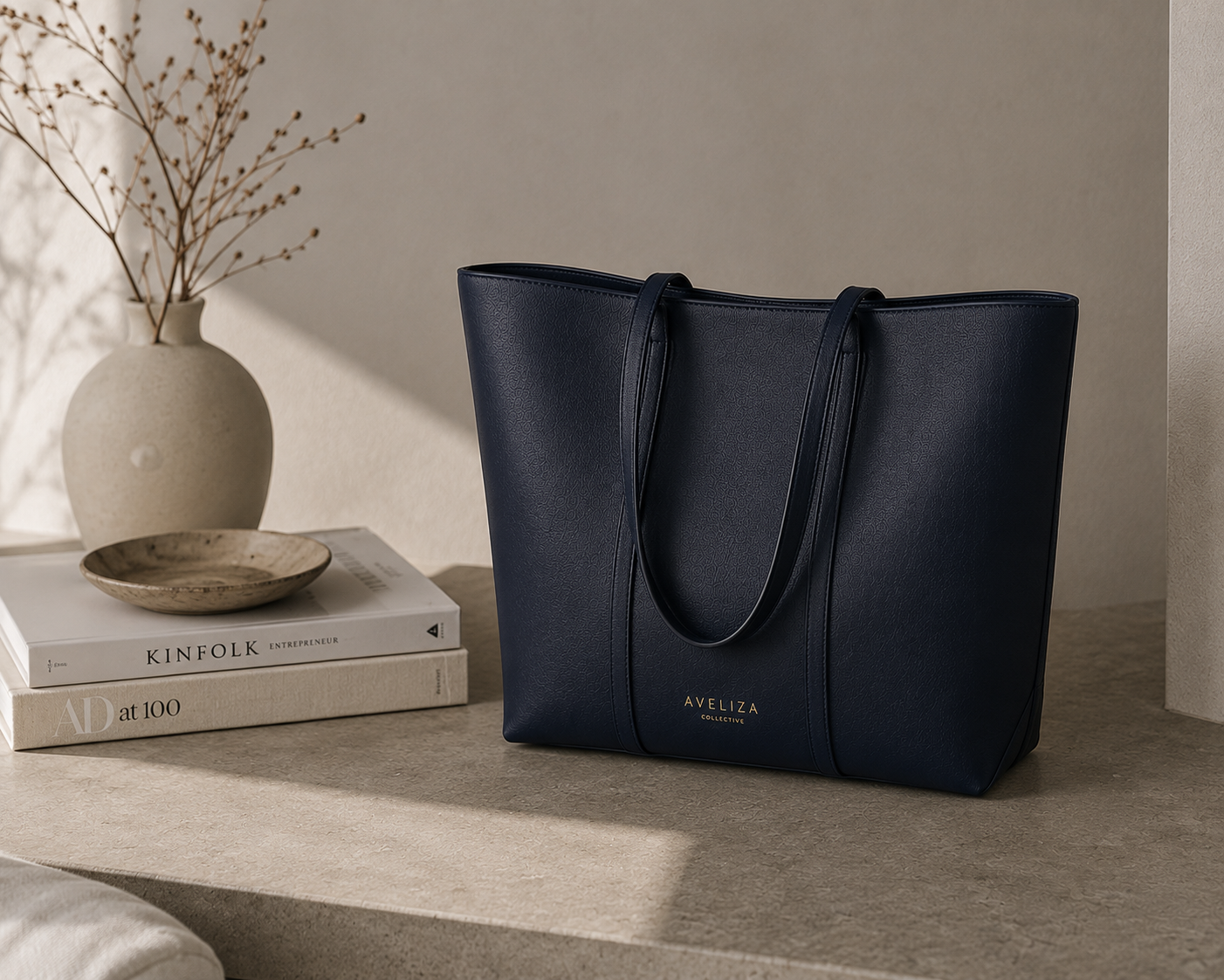 The Olivia Tote - Deep Navy