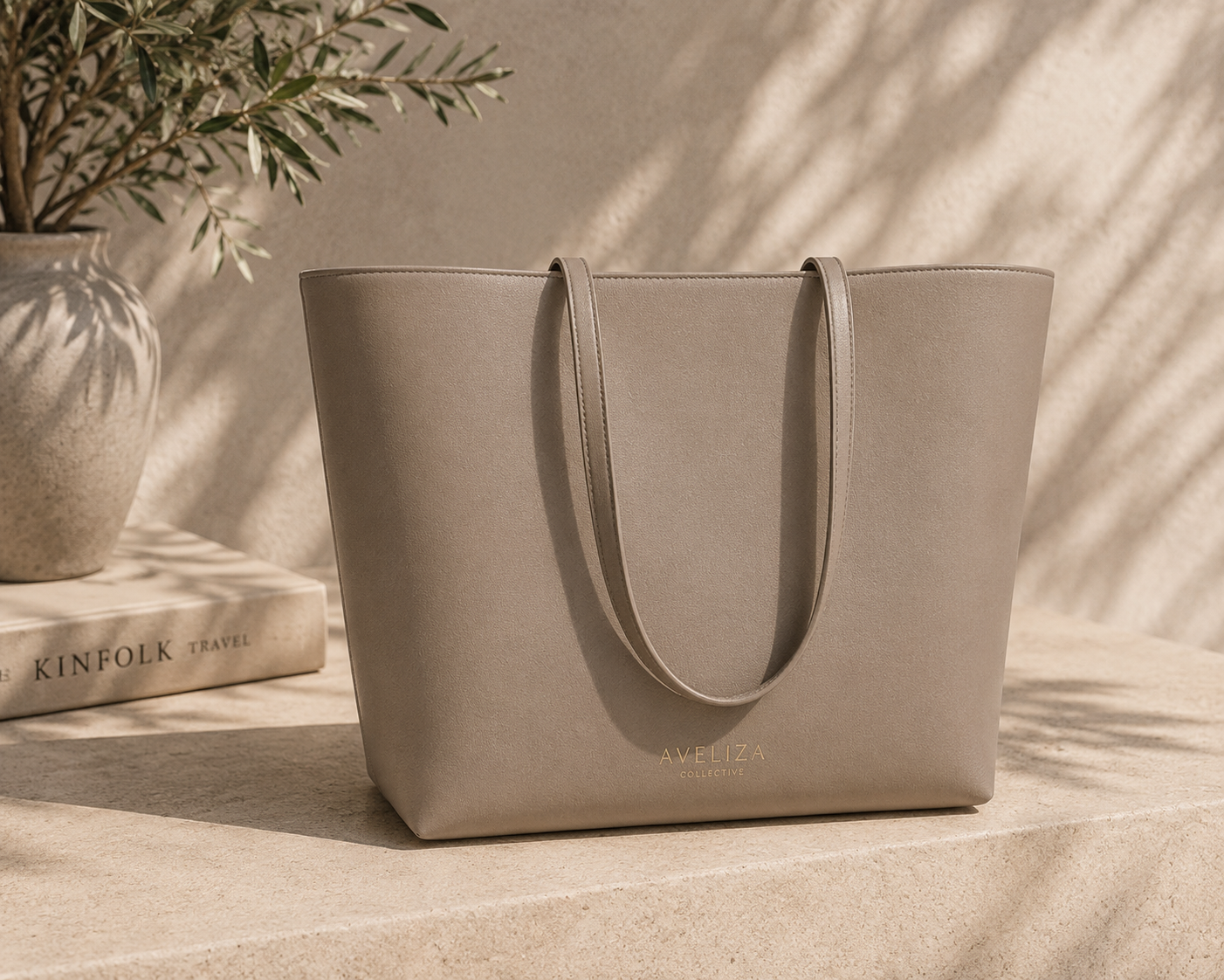 The Sophie Tote - Stone Taupe