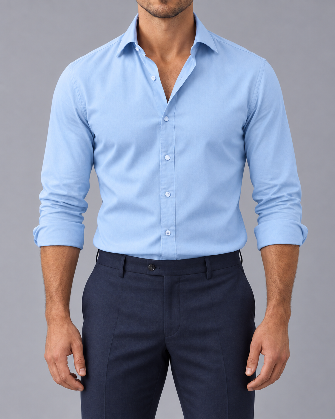 Men's 100% Cotton Dress Shirt | Tailored Fit Elegant Button-Up | Versatile Formal Wear