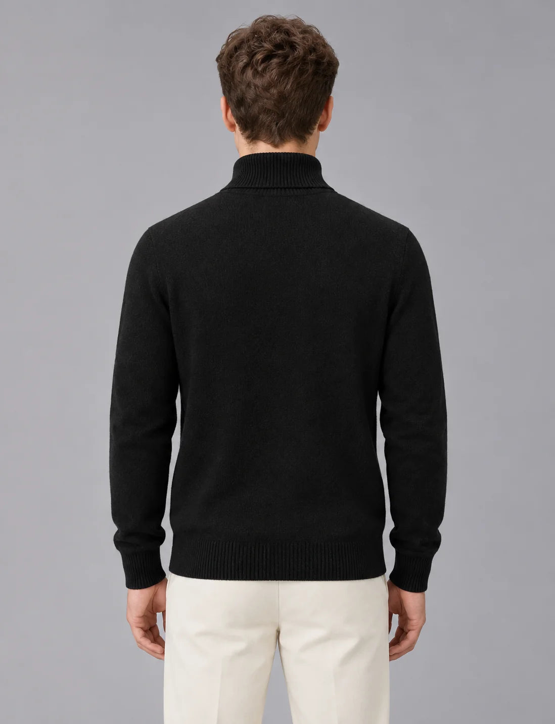 Knitwear Haven | Stylish Slim Fit Black Men's Turtleneck Jumper 1