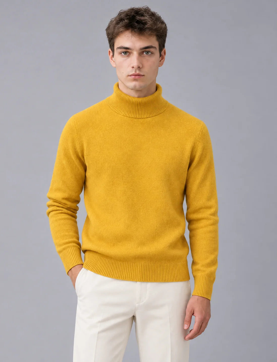Knitwear Haven | Stylish Slim Fit Black Men's Turtleneck Jumper 7