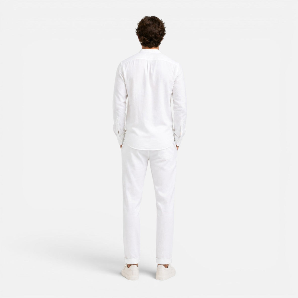 Men’s Linen Set Relaxed Fit Matching Shirt and Pants