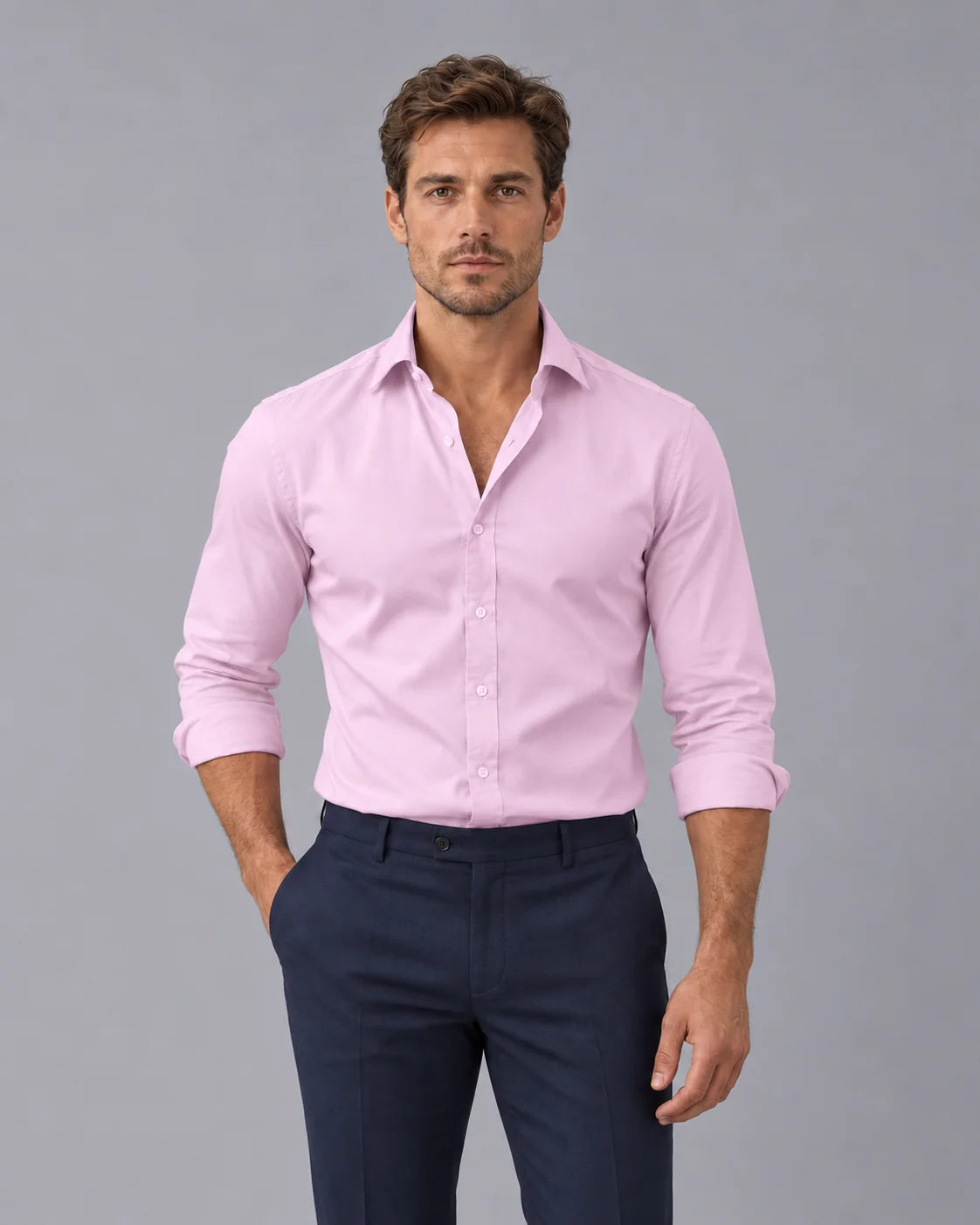 Men's 100% Cotton Dress Shirt | Tailored Fit Elegant Button-Up | Versatile Formal Wear 3