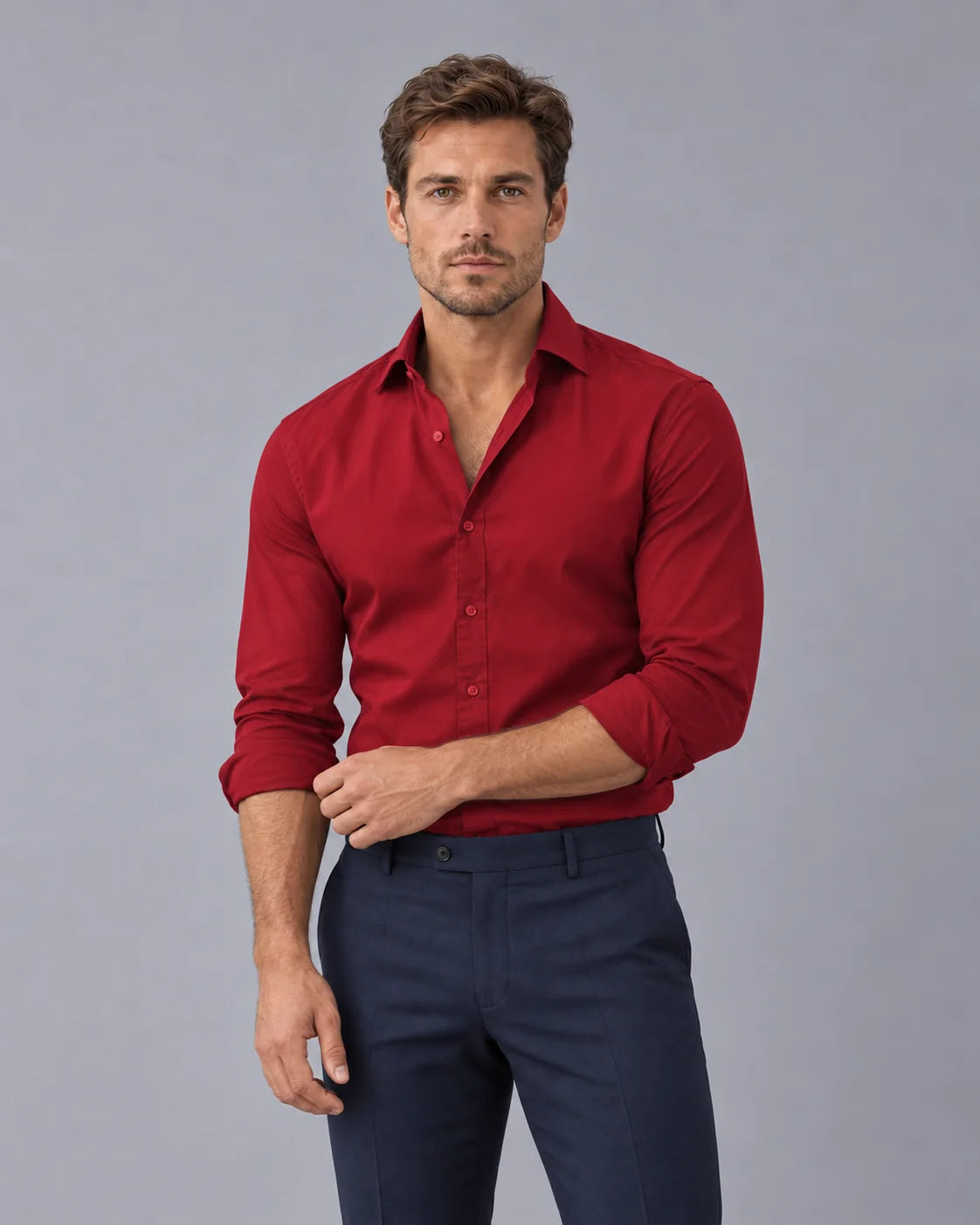 Men's 100% Cotton Dress Shirt | Tailored Fit Elegant Button-Up | Versatile Formal Wear 4