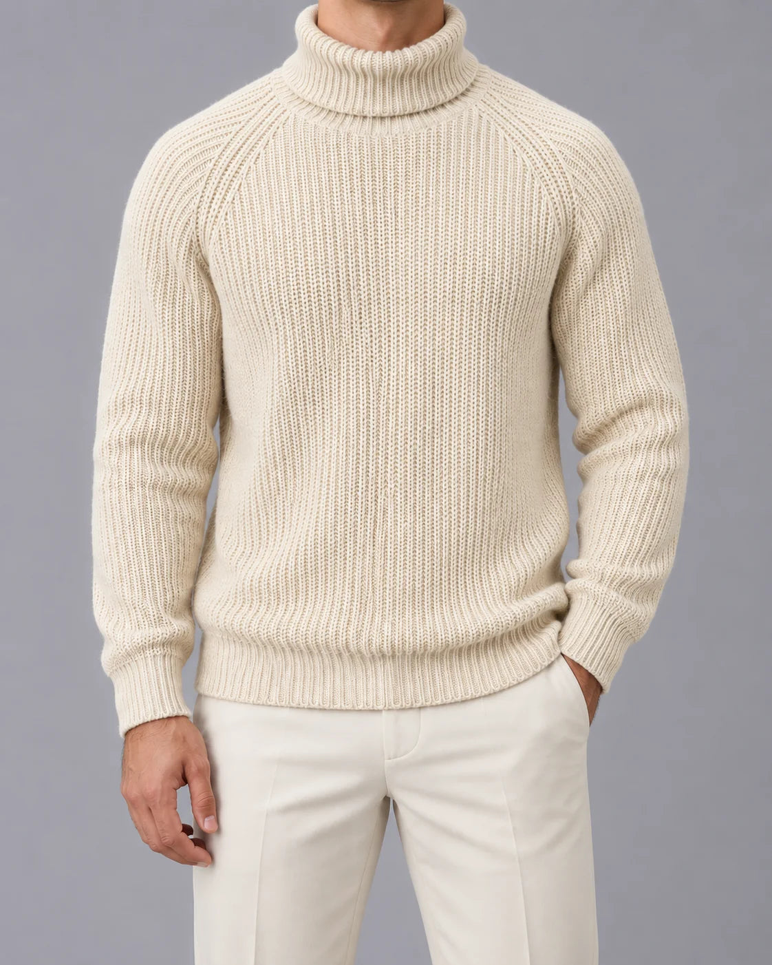 Men's Chunky Knit Turtleneck Sweater | Cozy Relaxed Fit Winter Jumper 4