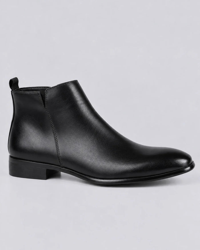 Men's Durable Leather Chelsea Boots | Stylish Pointed Toe Low Heel Footwear 0