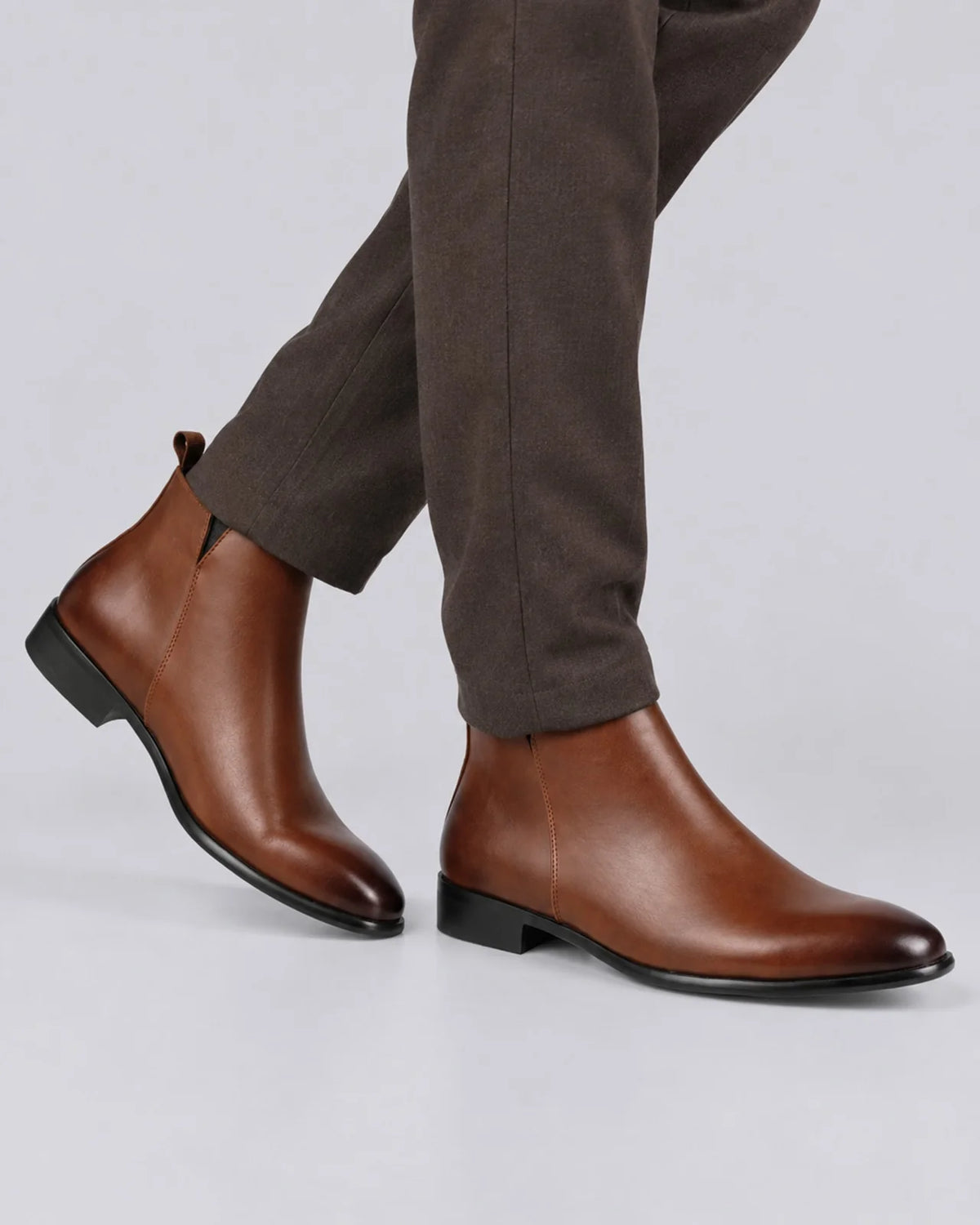 Men's Durable Leather Chelsea Boots | Stylish Pointed Toe Low Heel Footwear 5