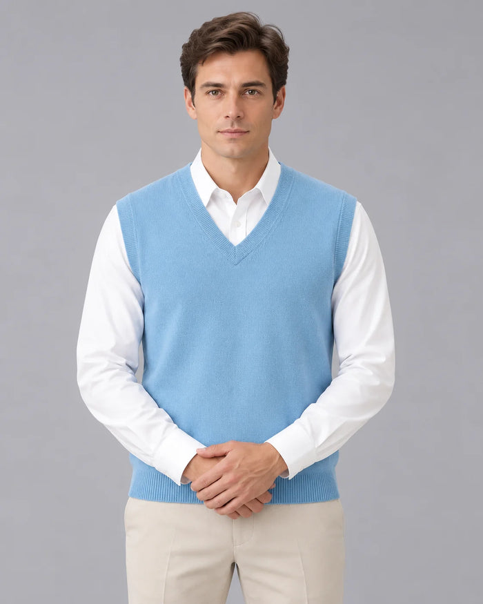 Men's Extrafine Merino Wool Sweater Vest | Lightweight Sleeveless Layering Piece 0