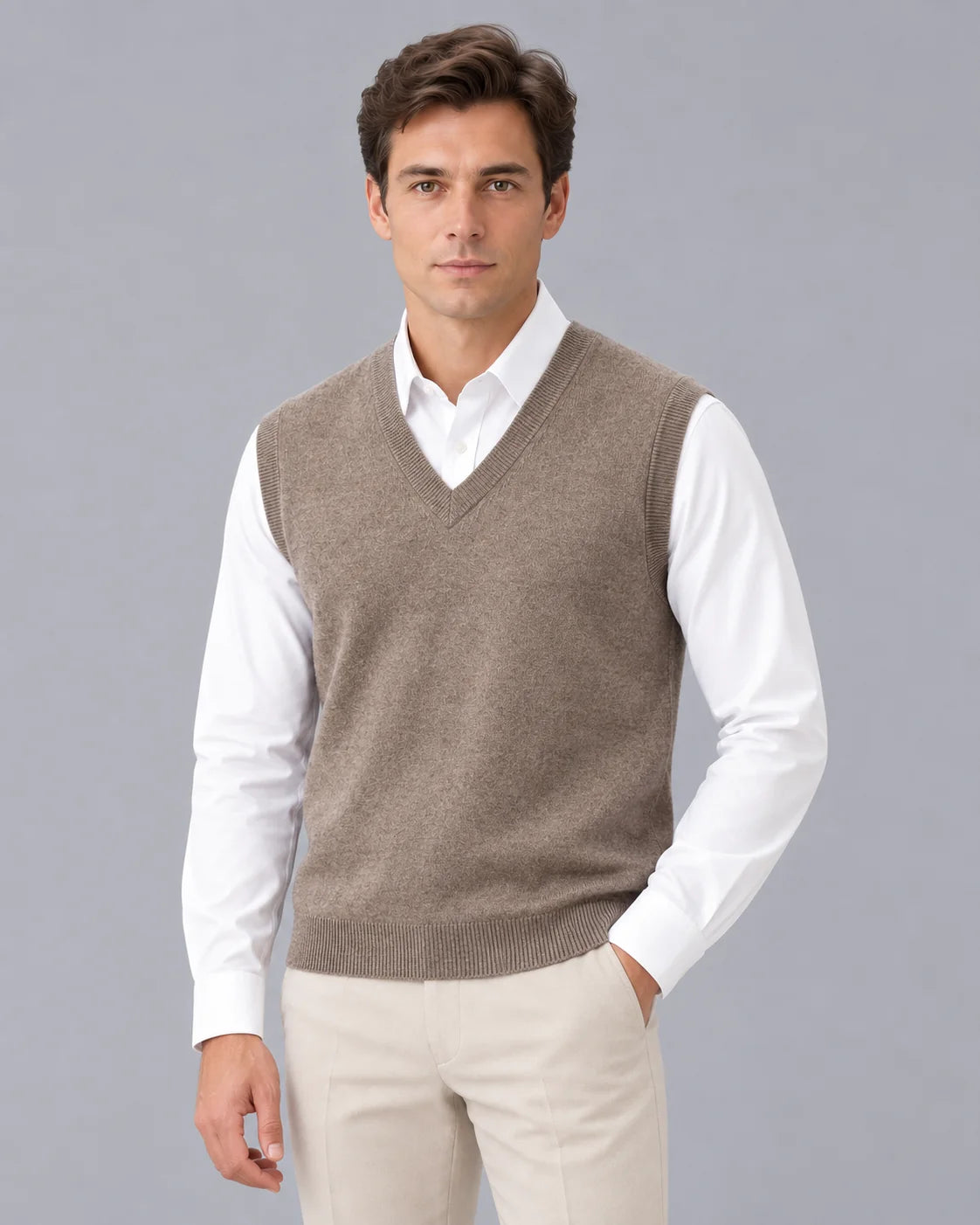 Men's Extrafine Merino Wool Sweater Vest | Lightweight Sleeveless Layering Piece 1