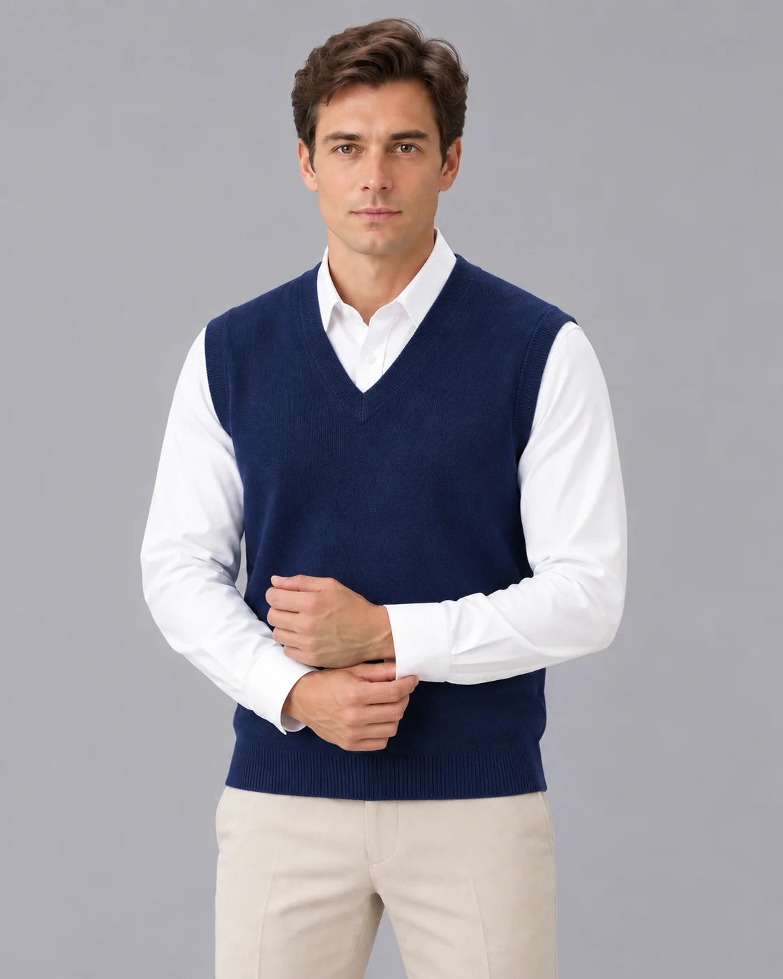 Men's Extrafine Merino Wool Sweater Vest | Lightweight Sleeveless Layering Piece 3
