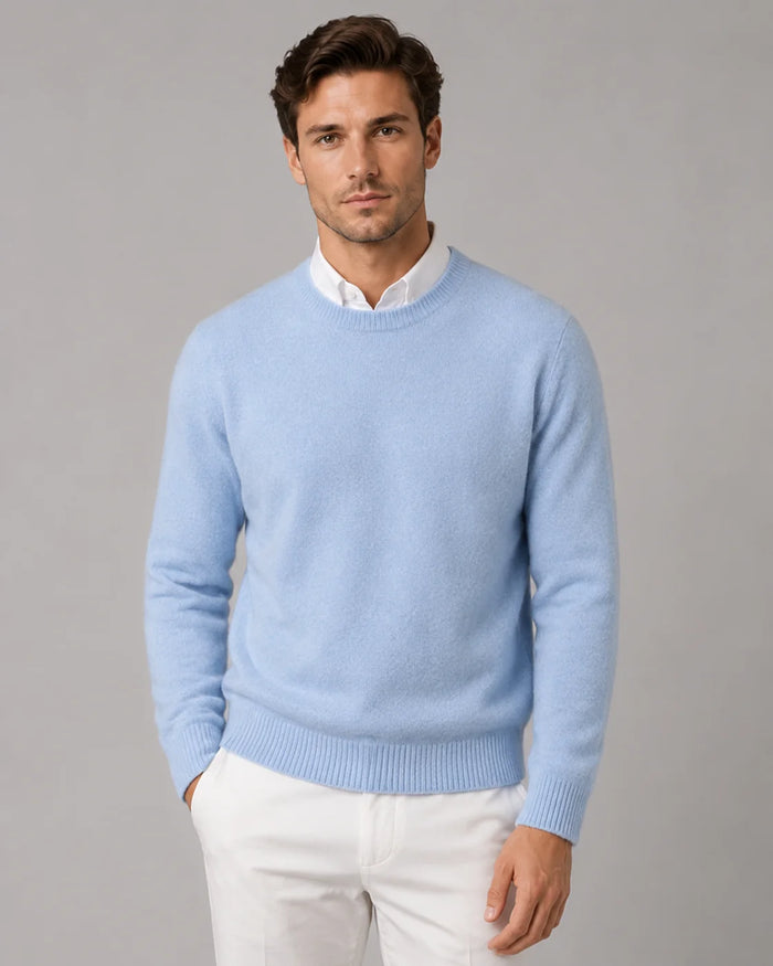 Men's Fine Cashmere Sweater | Classic Fit Lightweight Pullover | Soft Warm Winter Knit 0