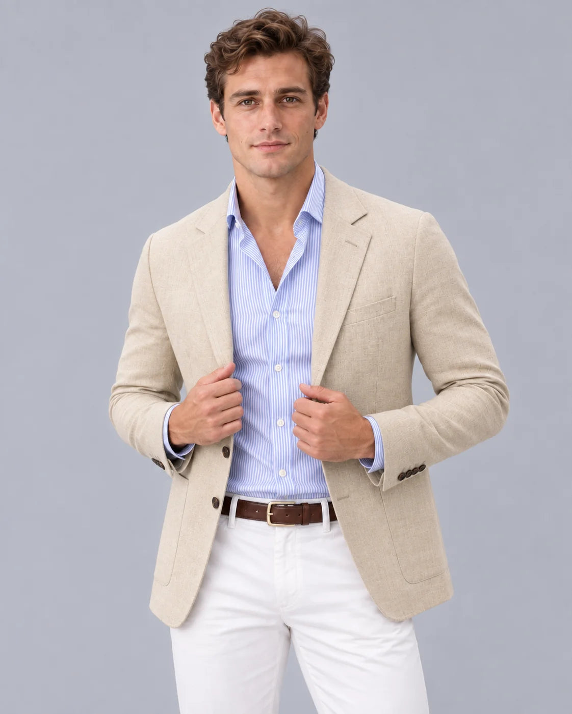 Men's Premium Soft Knit Blazer | Tailored Fit Elegant Jacket for Casual and Formal Wear 1