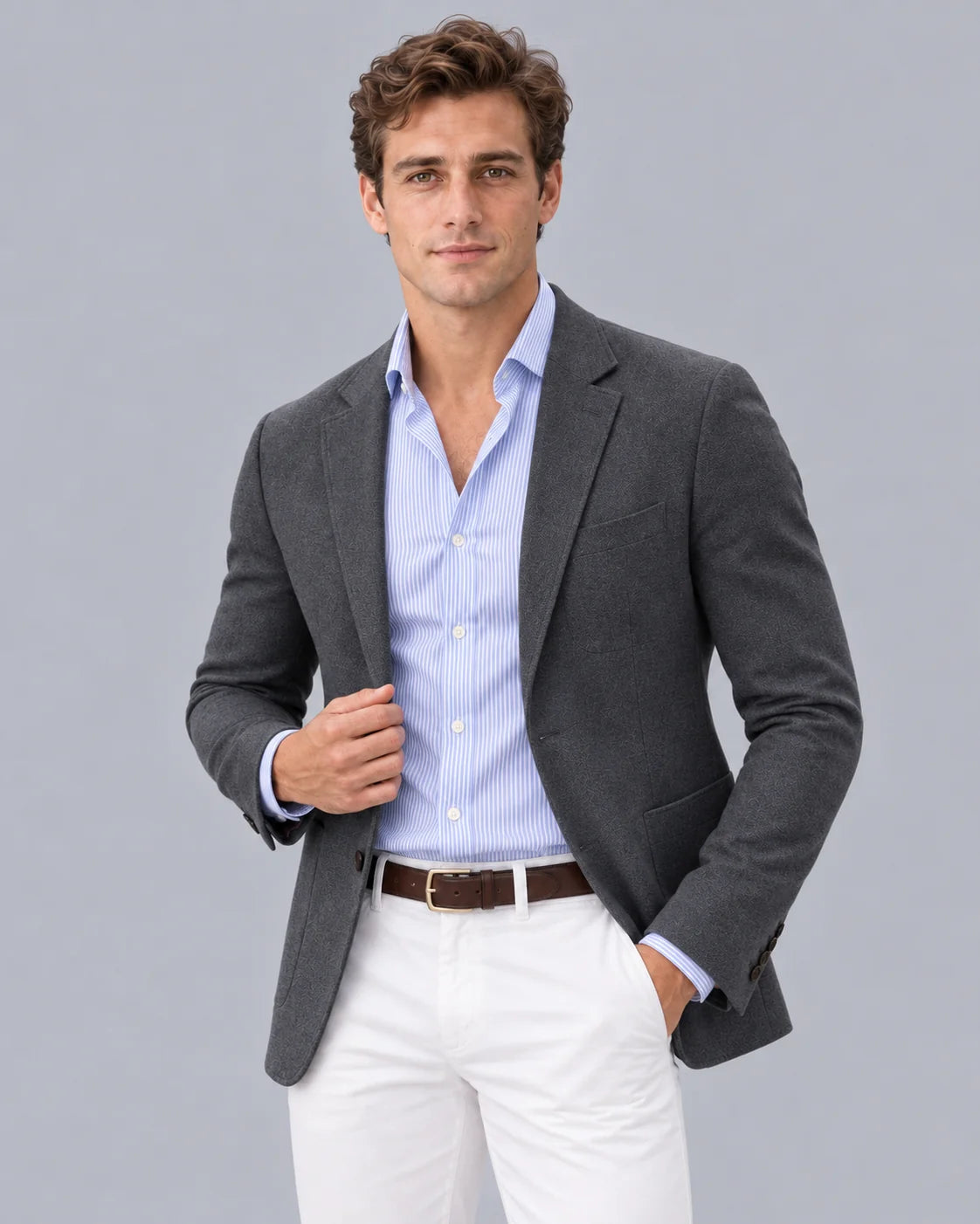 Men's Premium Soft Knit Blazer | Tailored Fit Elegant Jacket for Casual and Formal Wear 3