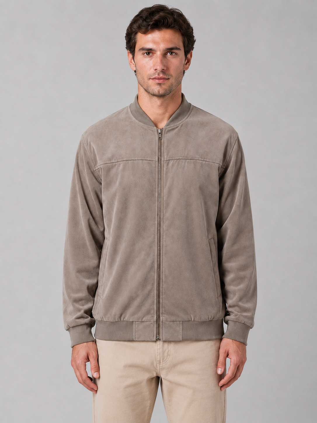 Men’s Zip Bomber Jacket – Trim Regular Fit