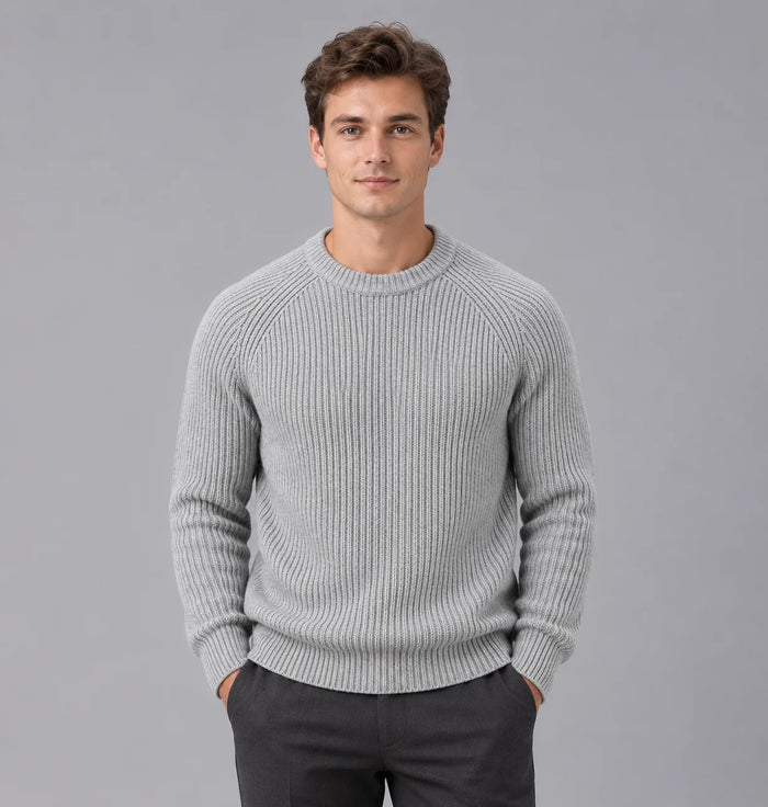 RibbedWaves | Cozy Durable Men's Sweater for Everyday Comfort 0