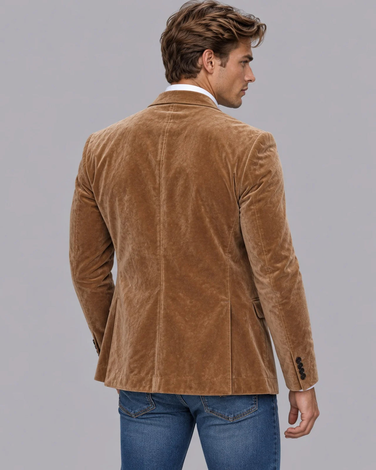 SuedeElegance | Stylish Modern Brown Men's Blazer Jacket for Casual Wear 1