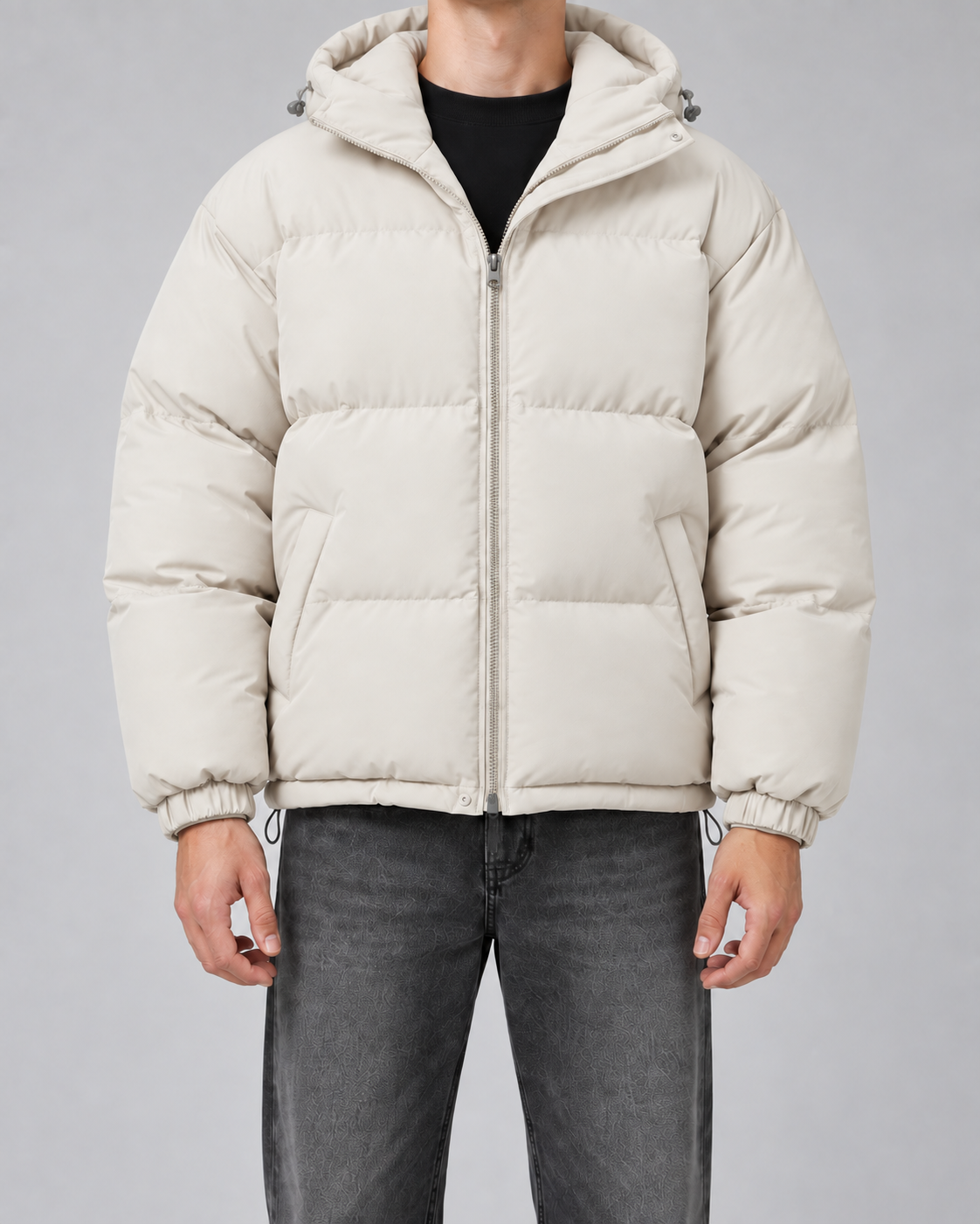 Men's Insulated Puffer Jacket - Hooded Relaxed Fit