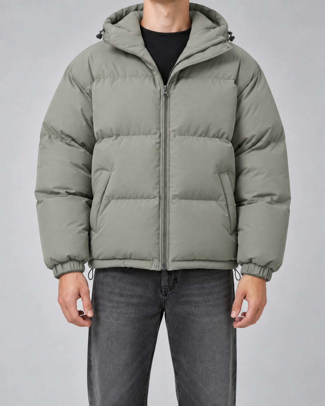 Men's Insulated Puffer Jacket - Hooded Relaxed Fit