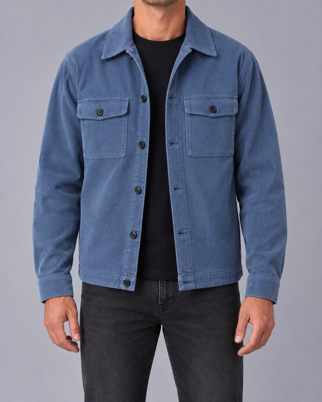 Men's Textured Corduroy Work Jacket | Casual Multi-Pocket Autumn Winter Coat