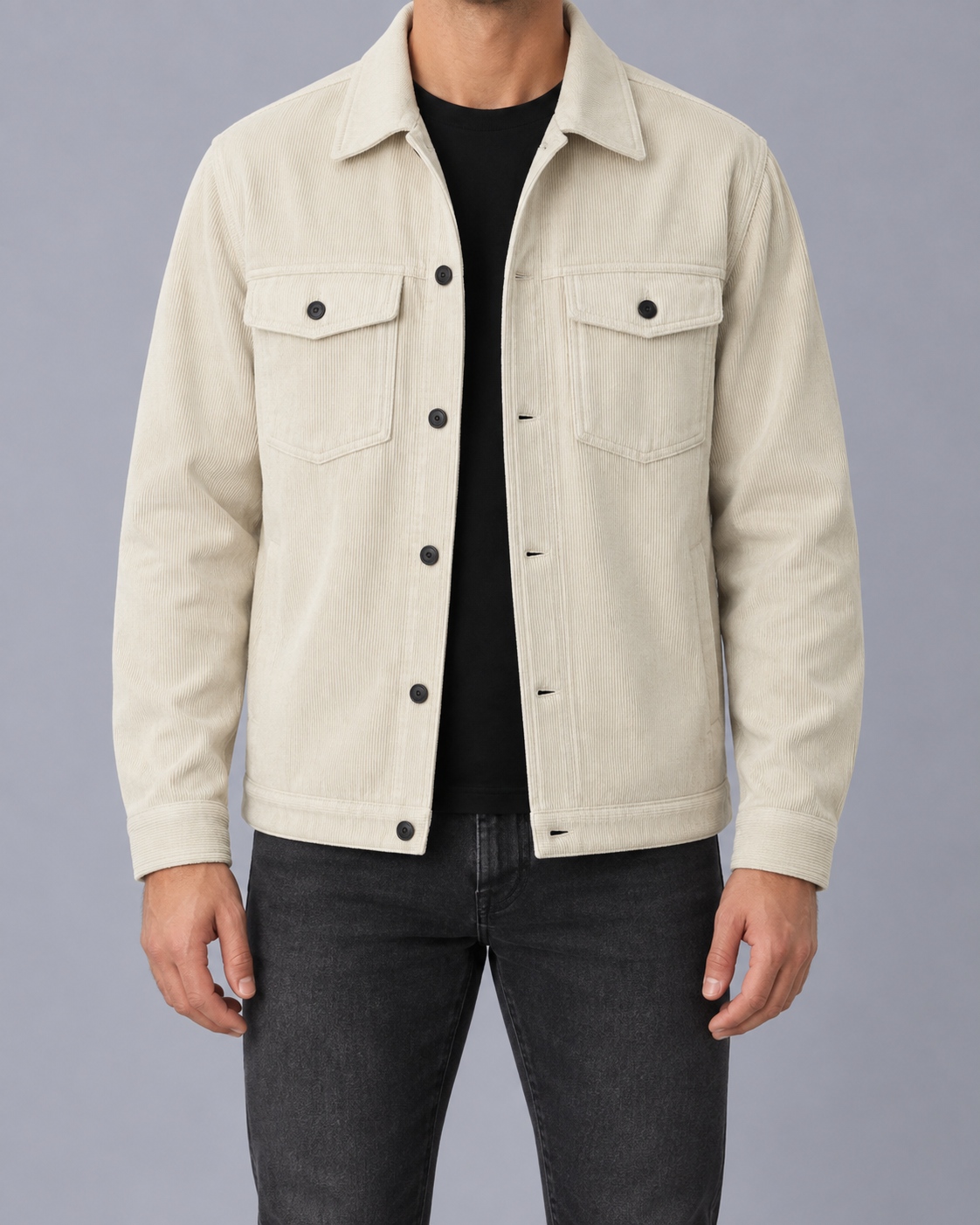 Men's Textured Corduroy Work Jacket | Casual Multi-Pocket Autumn Winter Coat