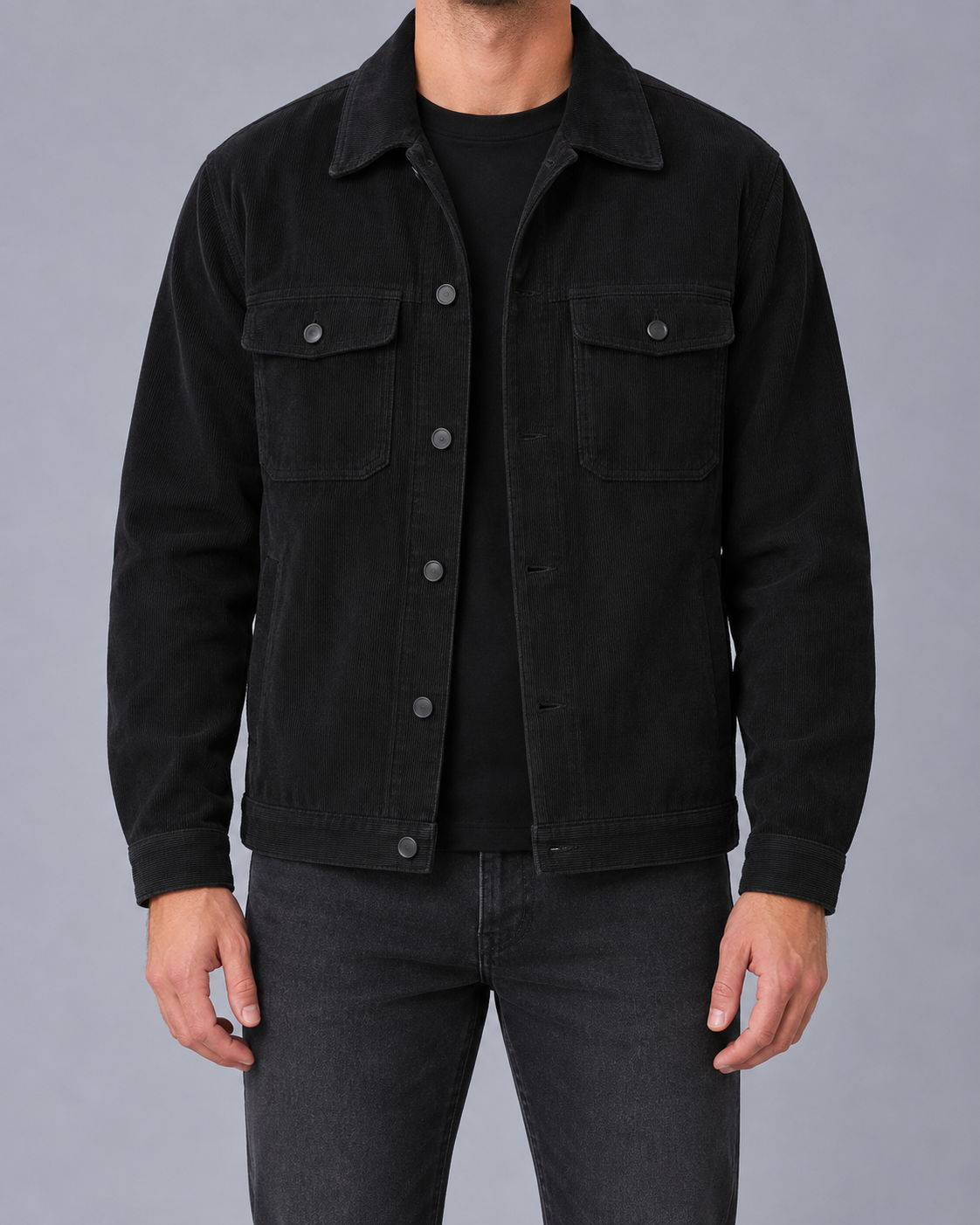 Men's Textured Corduroy Work Jacket | Casual Multi-Pocket Autumn Winter Coat