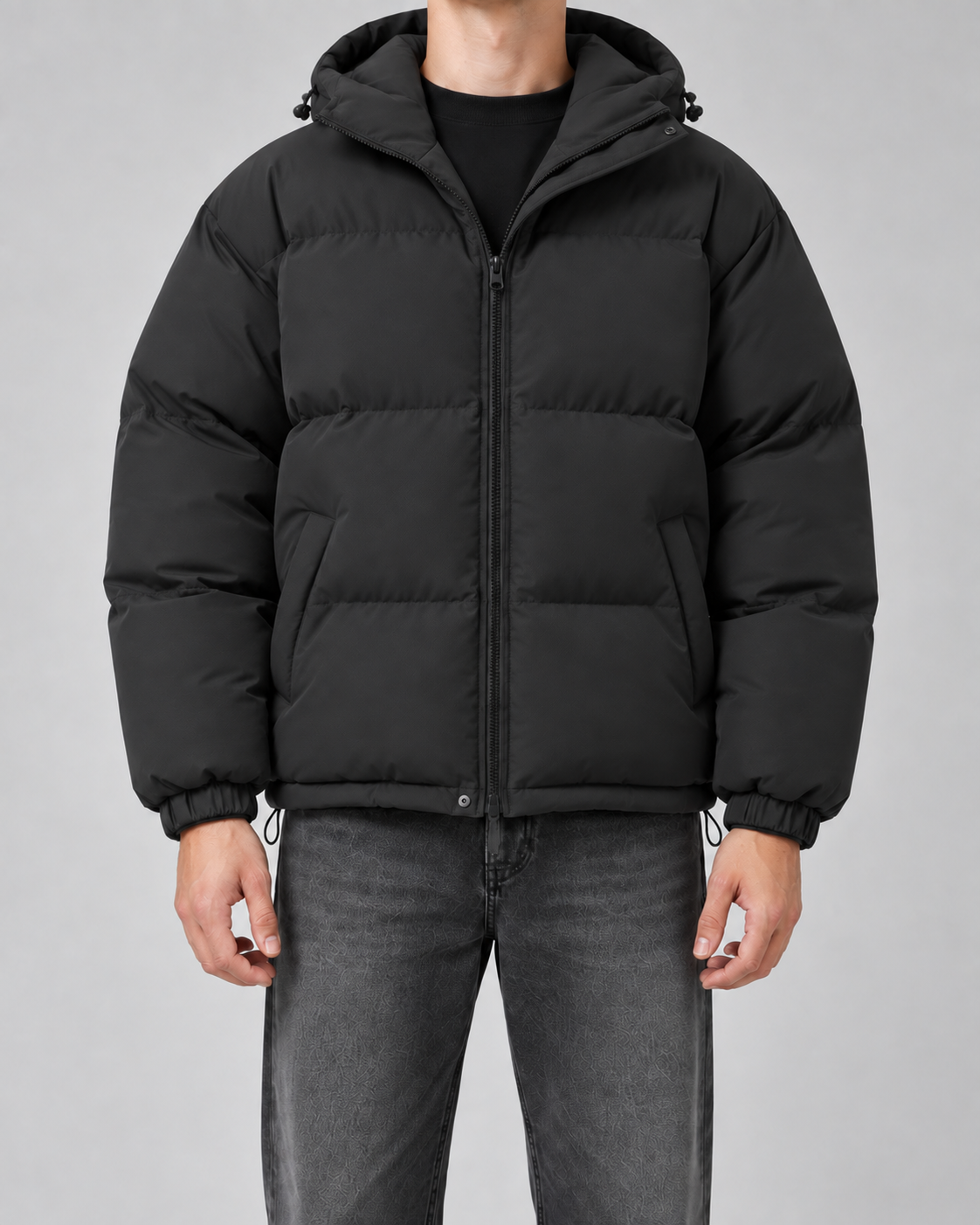 Men's Insulated Puffer Jacket - Hooded Relaxed Fit