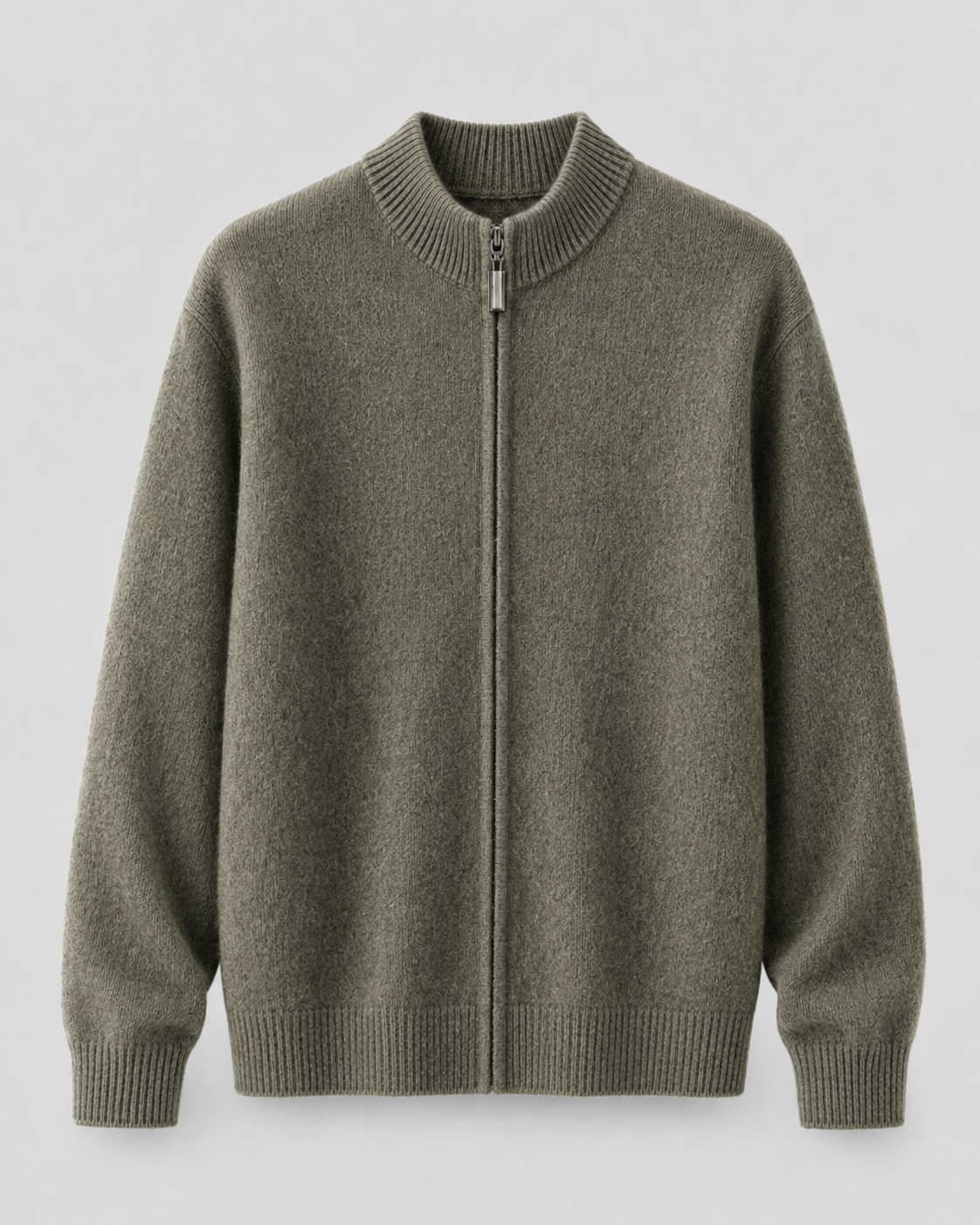 Men's Merino Wool Zip-Up Cardigan
