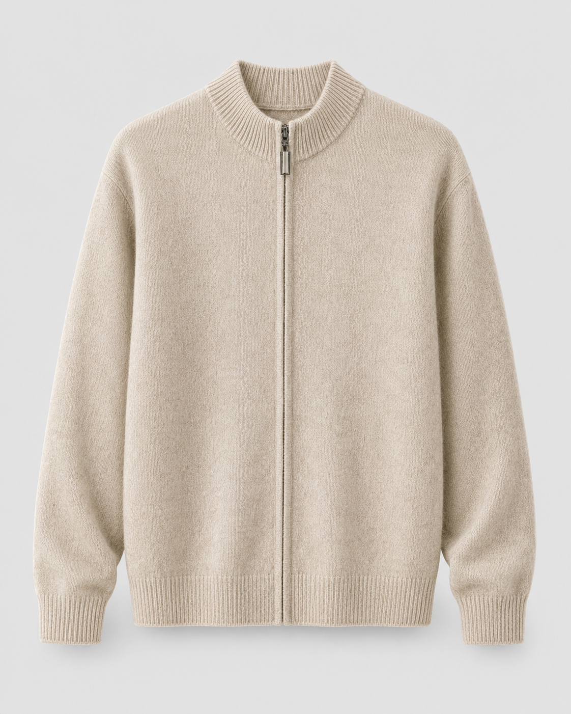 Men's Merino Wool Zip-Up Cardigan